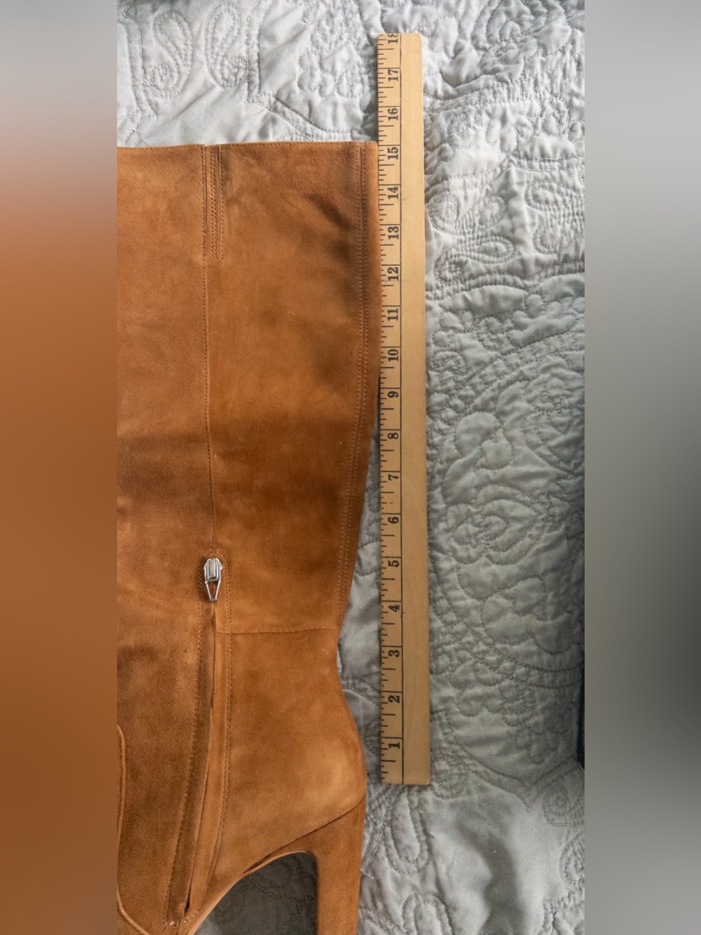 NWT NIB Dolce Vita Coop Tall Suede Boots Dark Saddle Brown Size 8 - Picture 10 of 14